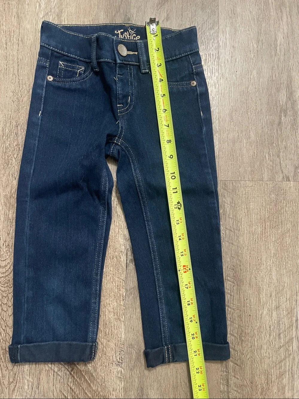 Justice Dark Blue Denim Jeans with Contrast Stitching